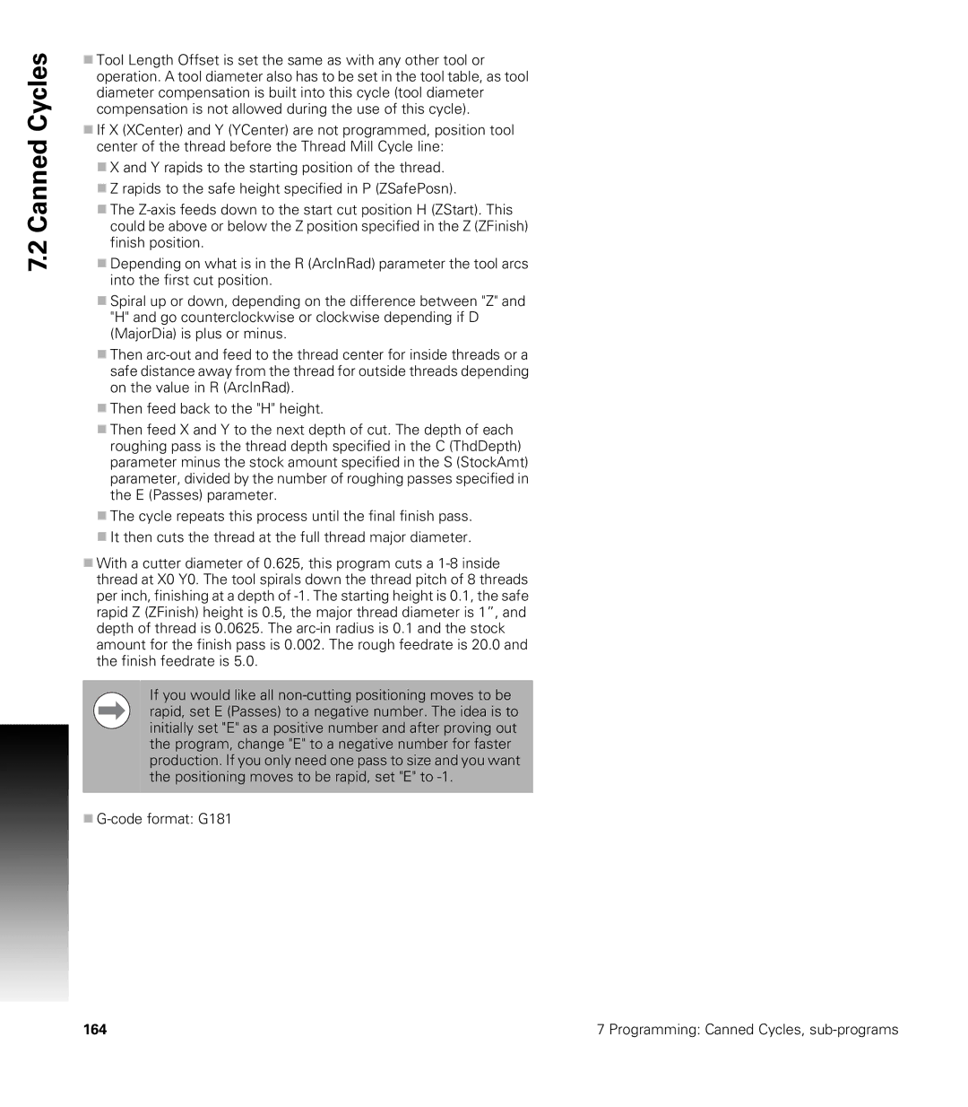 Acu-Rite CNC 3500i user manual 164 