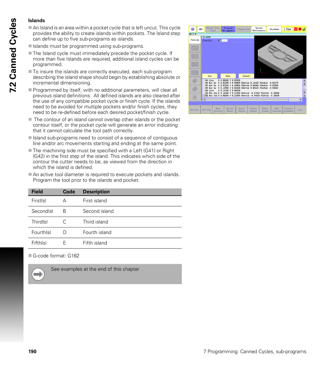 Acu-Rite CNC 3500i user manual Islands 