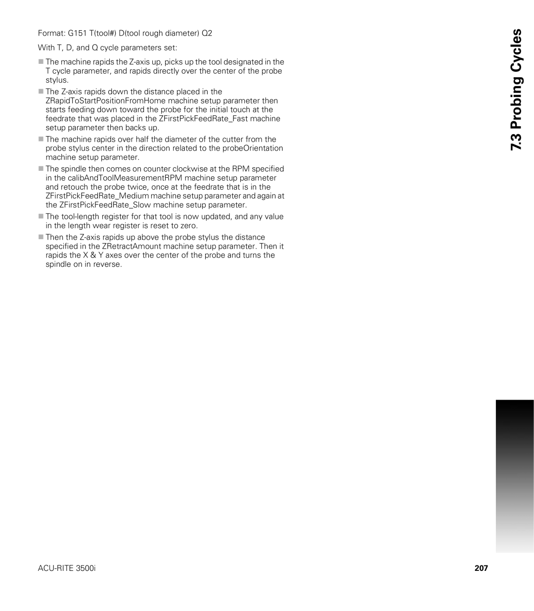 Acu-Rite CNC 3500i user manual 207 