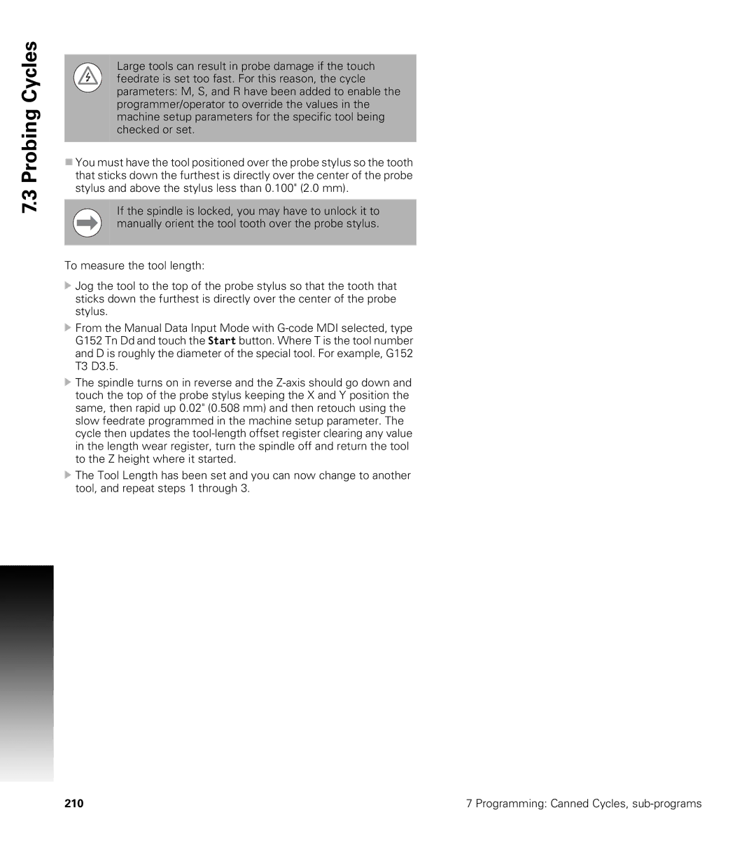 Acu-Rite CNC 3500i user manual 210 