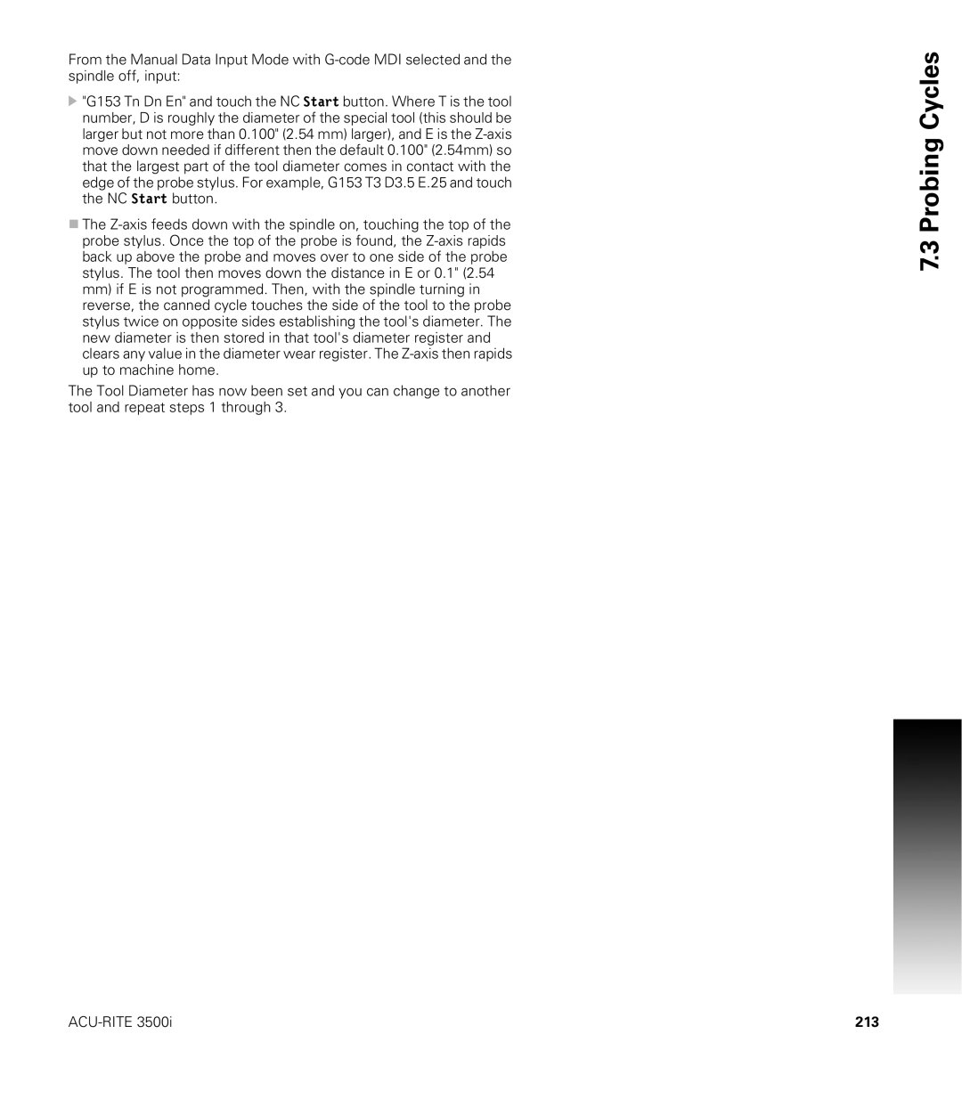 Acu-Rite CNC 3500i user manual 213 