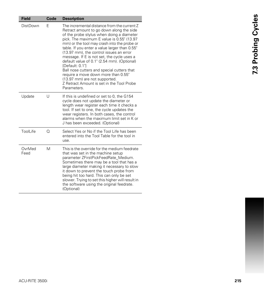 Acu-Rite CNC 3500i user manual 215 