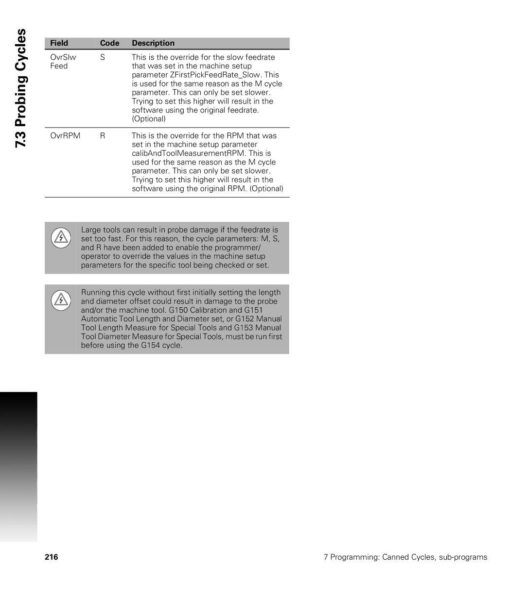 Acu-Rite CNC 3500i user manual 216 