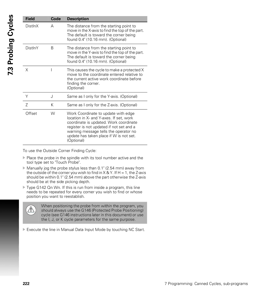 Acu-Rite CNC 3500i user manual 222 