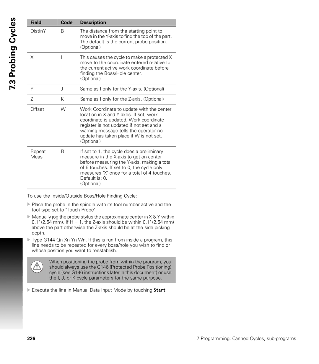 Acu-Rite CNC 3500i user manual 226 