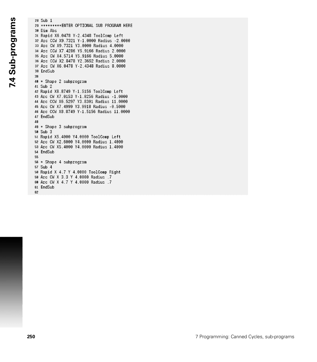 Acu-Rite CNC 3500i user manual 250 