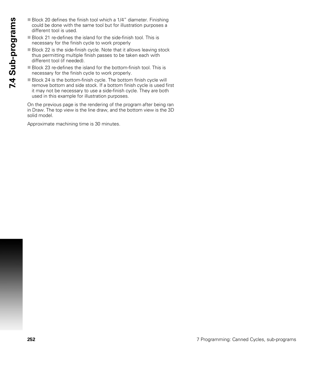 Acu-Rite CNC 3500i user manual 252 