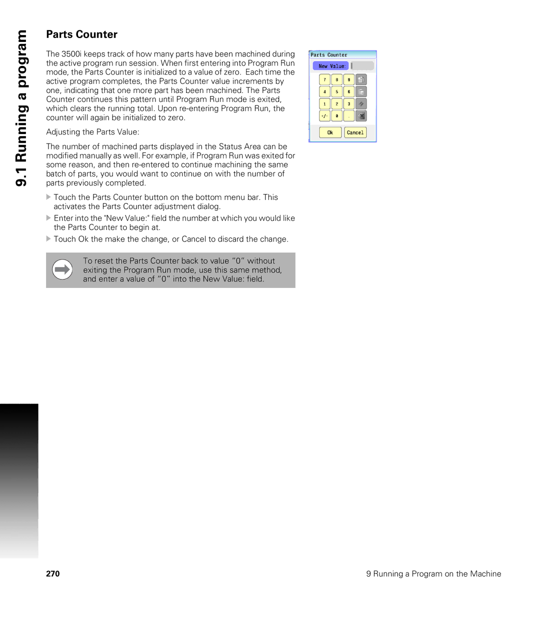 Acu-Rite CNC 3500i user manual Parts Counter 