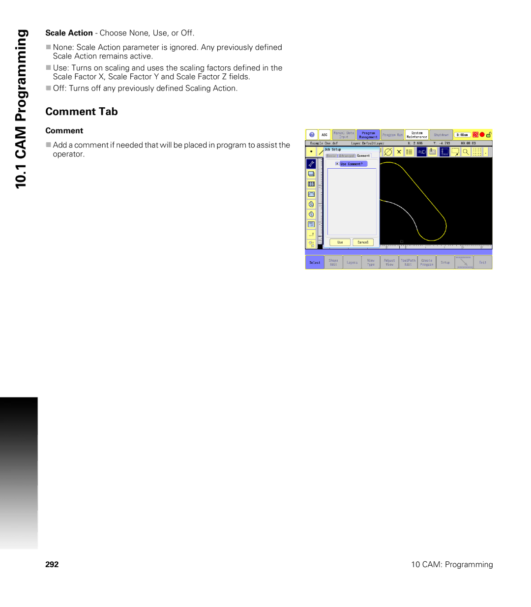 Acu-Rite CNC 3500i user manual Comment Tab 