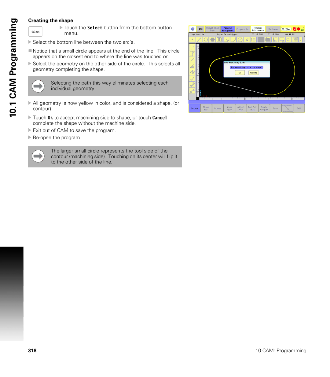 Acu-Rite CNC 3500i user manual Creating the shape 