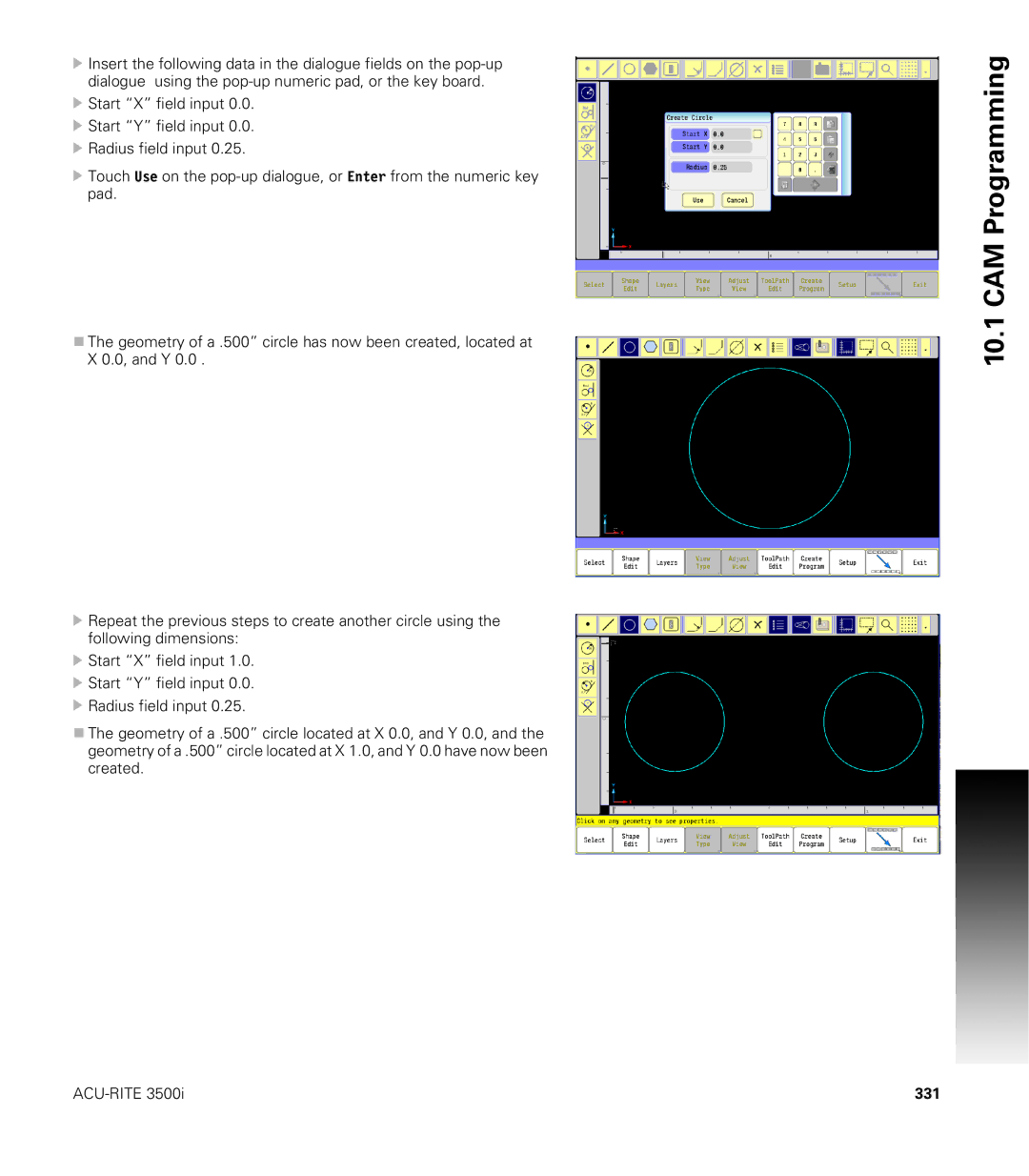 Acu-Rite CNC 3500i user manual 331 