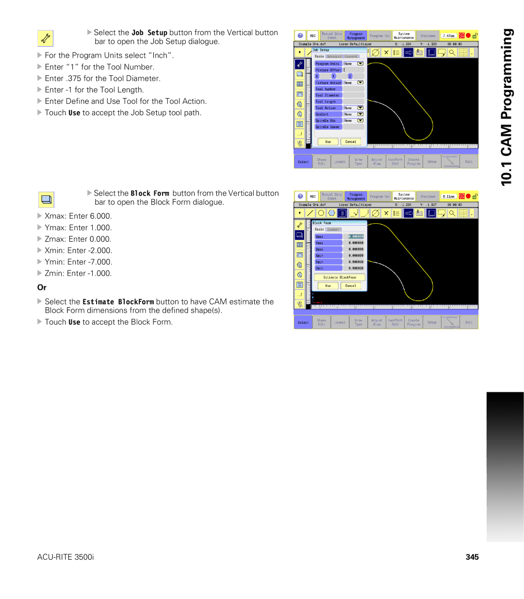 Acu-Rite CNC 3500i user manual 345 