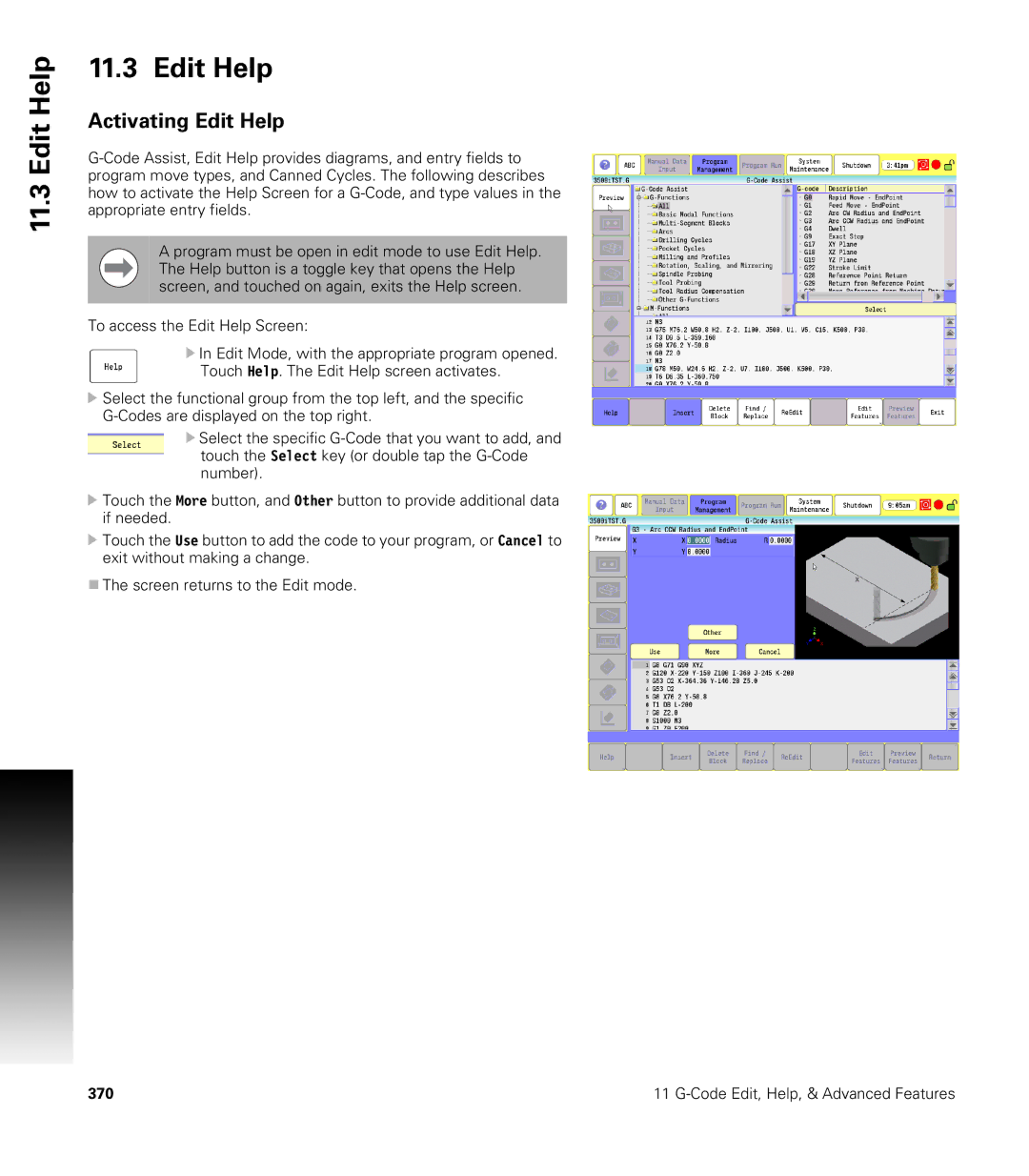 Acu-Rite CNC 3500i user manual Activating Edit Help 