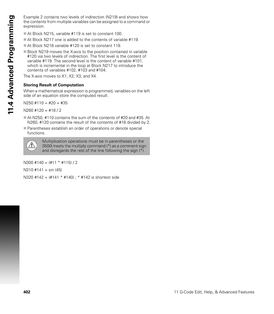 Acu-Rite CNC 3500i user manual Storing Result of Computation 