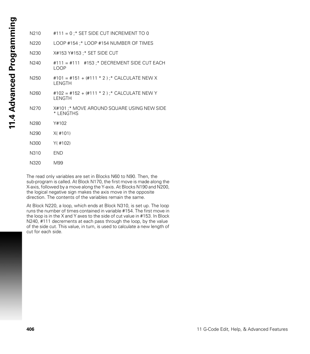 Acu-Rite CNC 3500i user manual #111 = 0 * SET Side CUT Increment to 