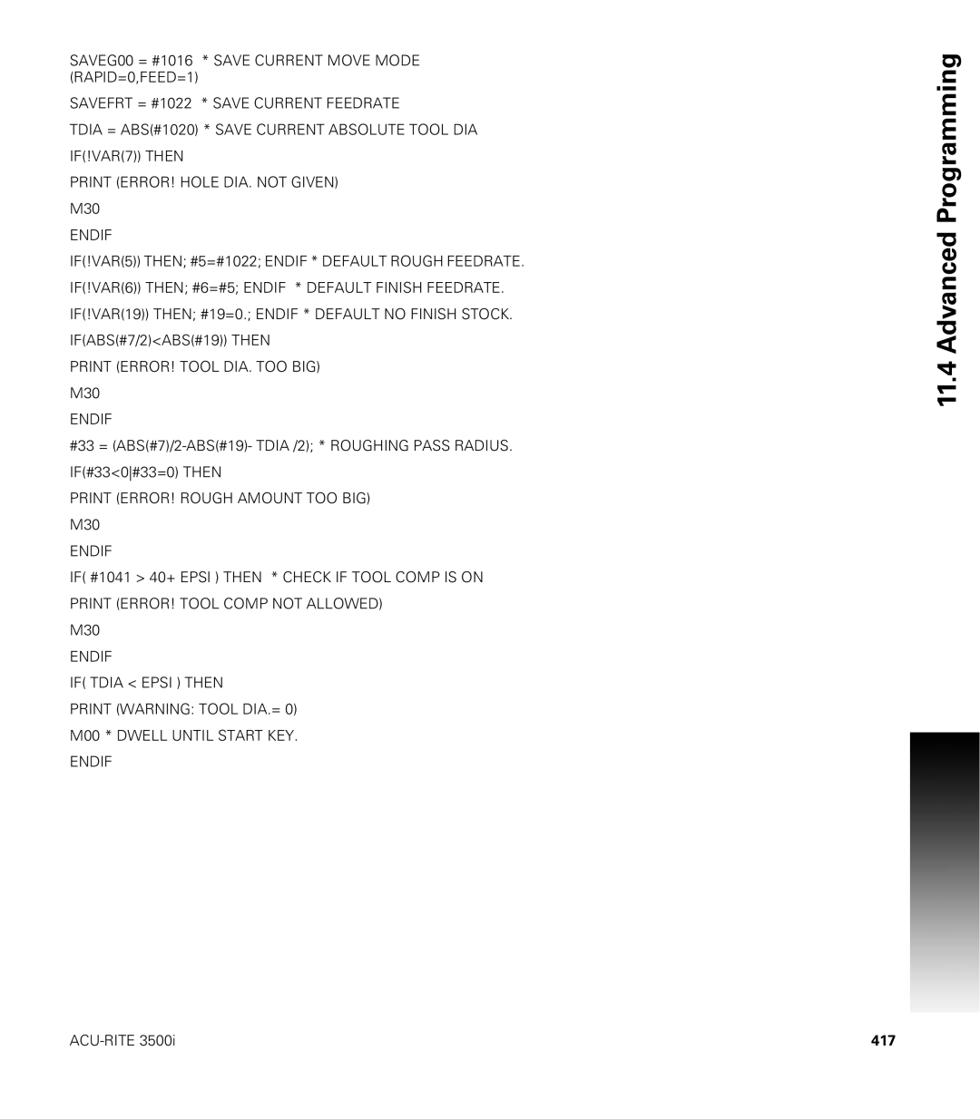 Acu-Rite CNC 3500i user manual 417 