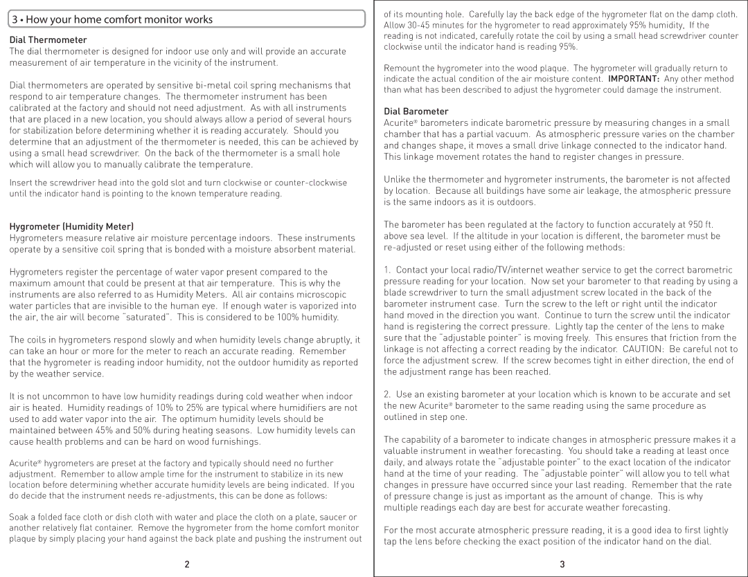 Acu-Rite D1523 instruction manual How your home comfort monitor works 