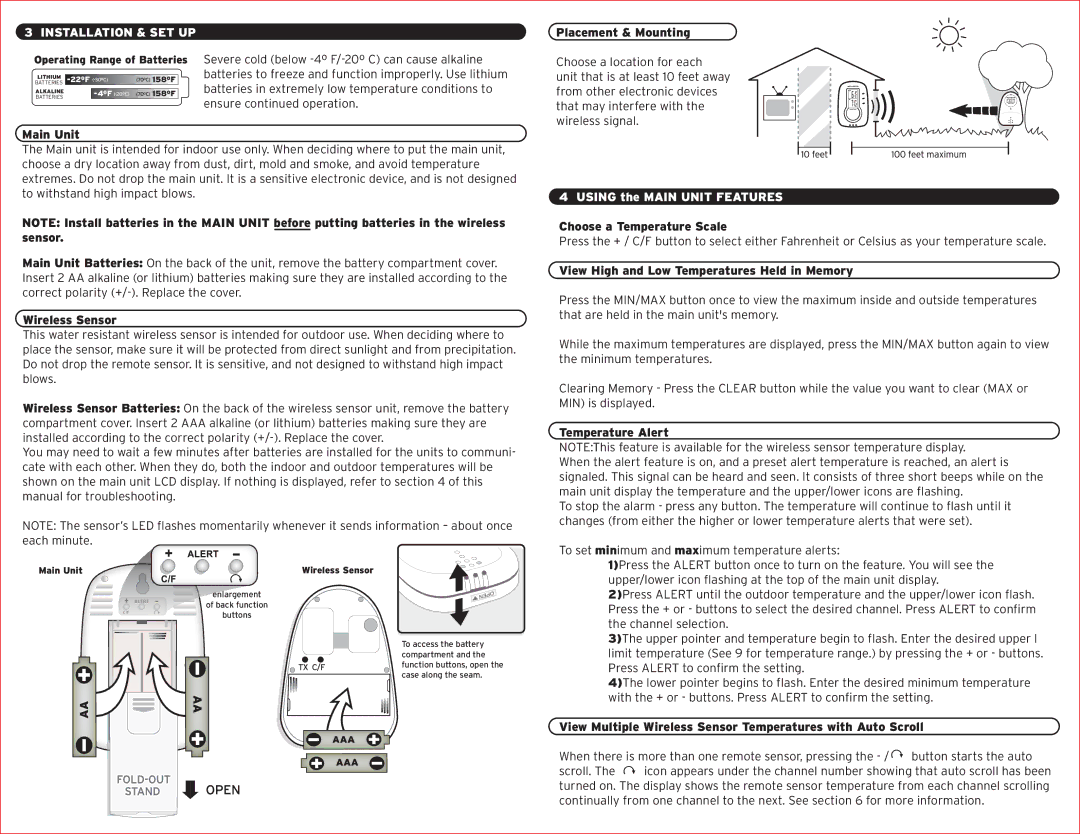 Acu-Rite wireless thermometer instruction manual Installation & SET UP 