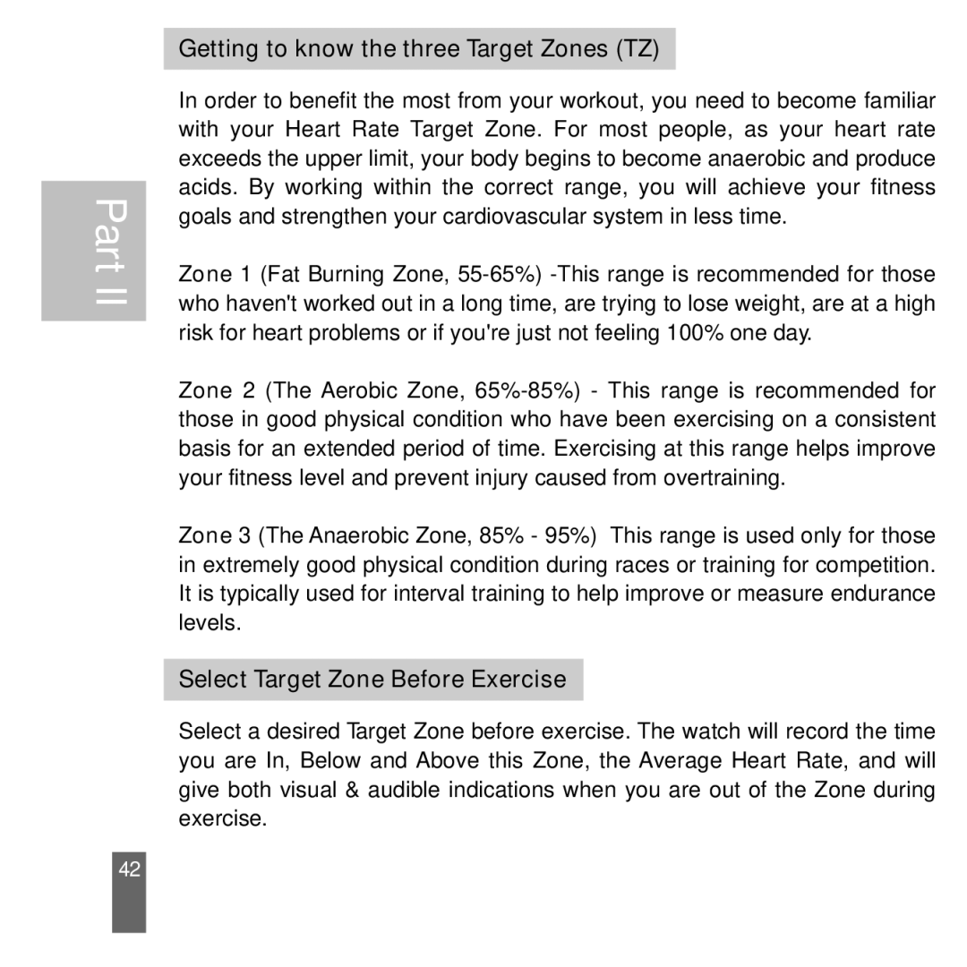 Acumen EON-2027HS, EON-2028HS manual Getting to know the three Target Zones TZ, Select Target Zone Before Exercise 