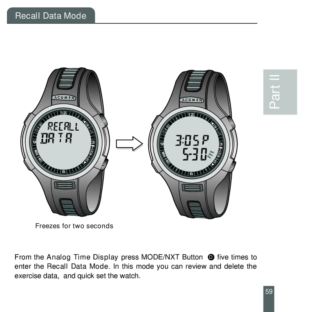 Acumen EON-2028HS, EON-2027HS manual Recall Data Mode 