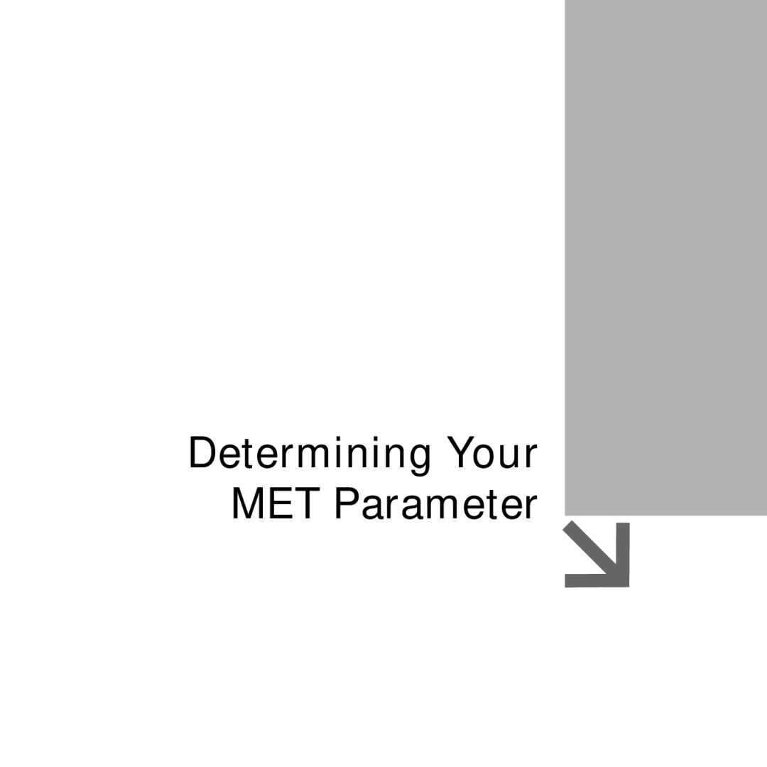 Acumen EON-2028HS, EON-2027HS manual Determining Your MET Parameter 