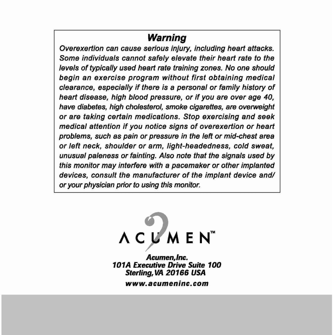 Acumen Stopwatch manual 