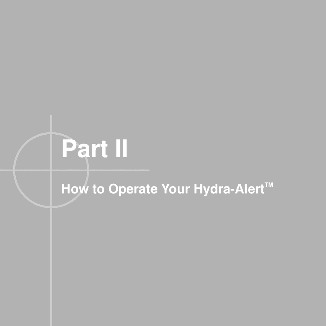 Acumen Stopwatch manual How to Operate Your Hydra-AlertTM 