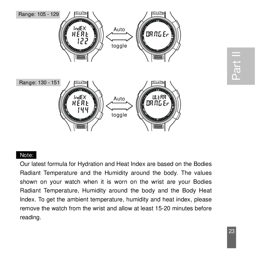 Acumen Stopwatch manual Range 105 