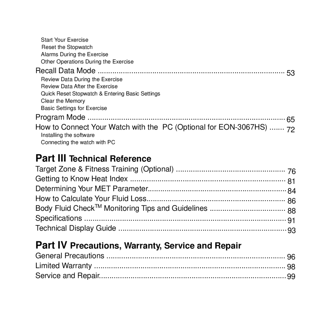 Acumen Stopwatch manual Part IV Precautions, Warranty, Service and Repair 