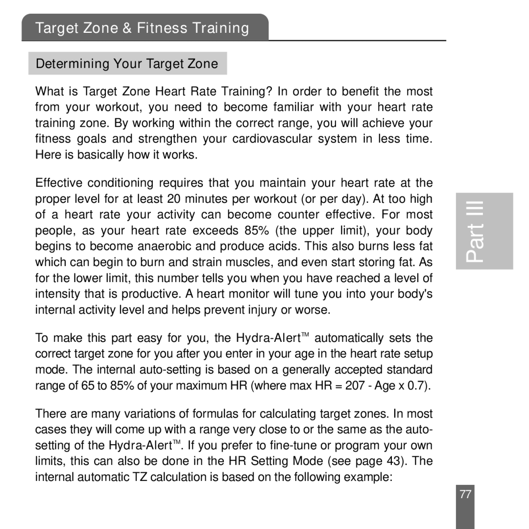 Acumen Stopwatch manual Target Zone & Fitness Training, Determining Your Target Zone 