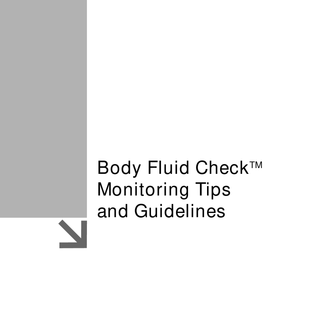 Acumen Stopwatch manual Body Fluid CheckTM Monitoring Tips Guidelines 