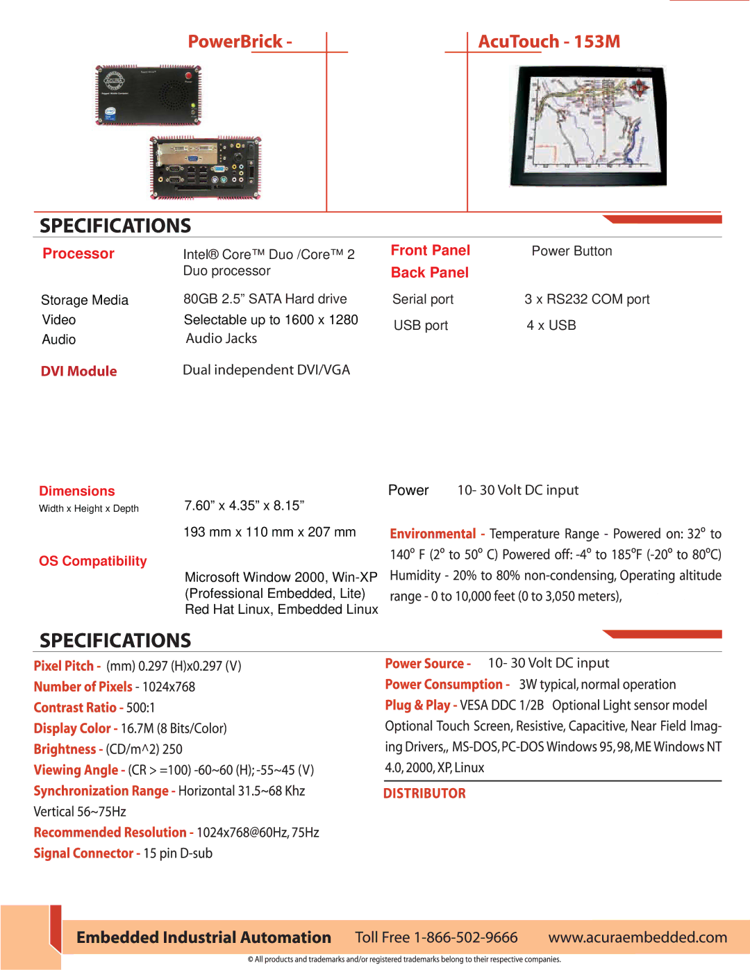 Acura Embedded High Performance Rugged Mobile Computer manual Processor, DVI Module, Front Panel, Back Panel 