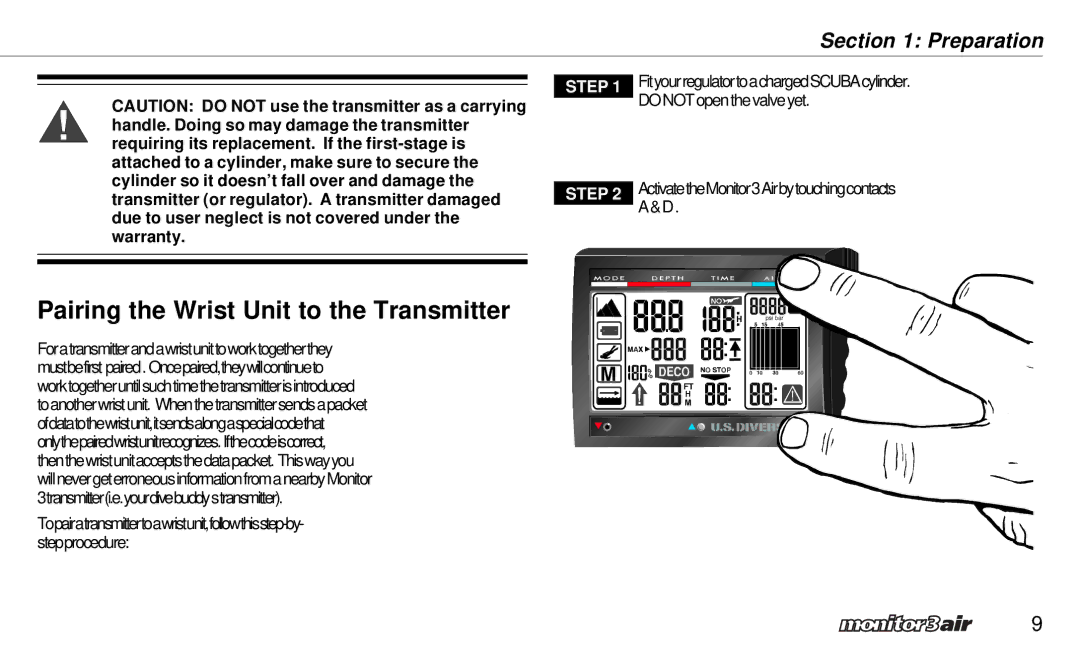 A&D 2 Plus owner manual Pairing the Wrist Unit to the Transmitter 