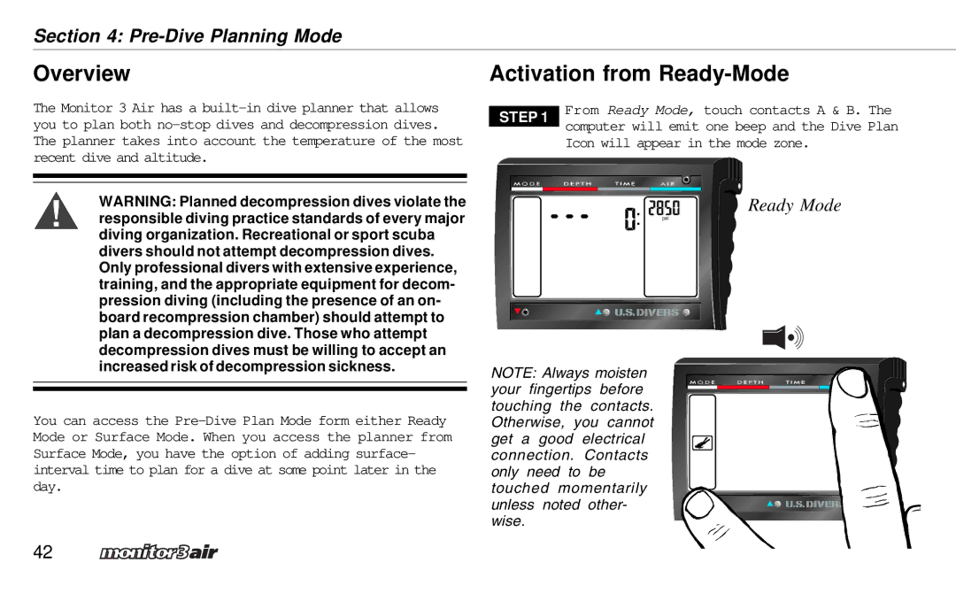 A&D 2 Plus owner manual Activation from Ready-Mode, Ready Mode 