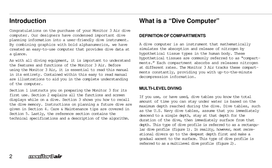 A&D 2 Plus owner manual Introduction, What is a Dive Computer 