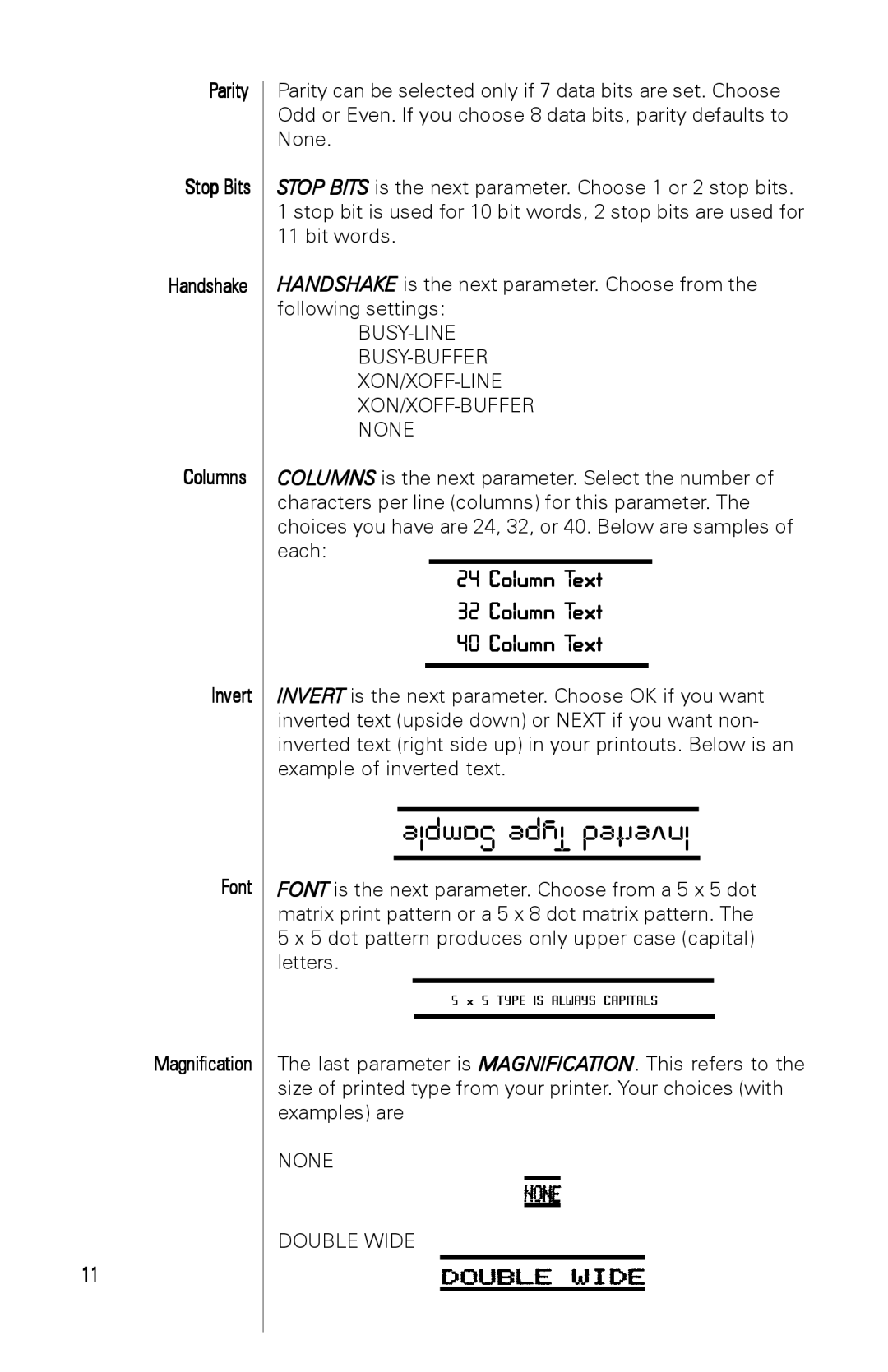 A&D AD-1191 instruction manual BUSY-LINE BUSY-BUFFER XON/XOFF-LINE XON/XOFF-BUFFER None, Font 