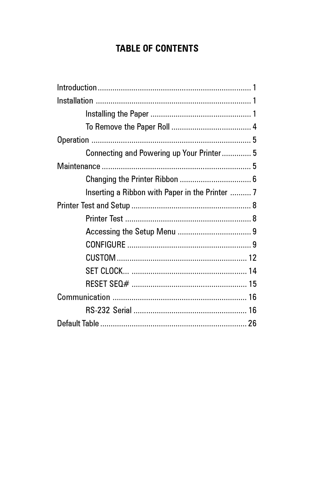 A&D AD-1191 instruction manual Table of Contents 