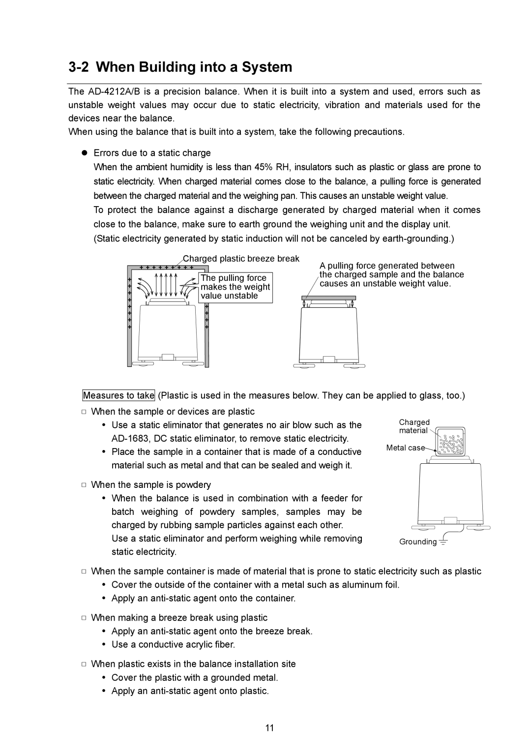 A&D AD-4212B-101/102/201/301, AD-4212A/B, AD-4212A-100/200/600/1000 instruction manual When Building into a System 