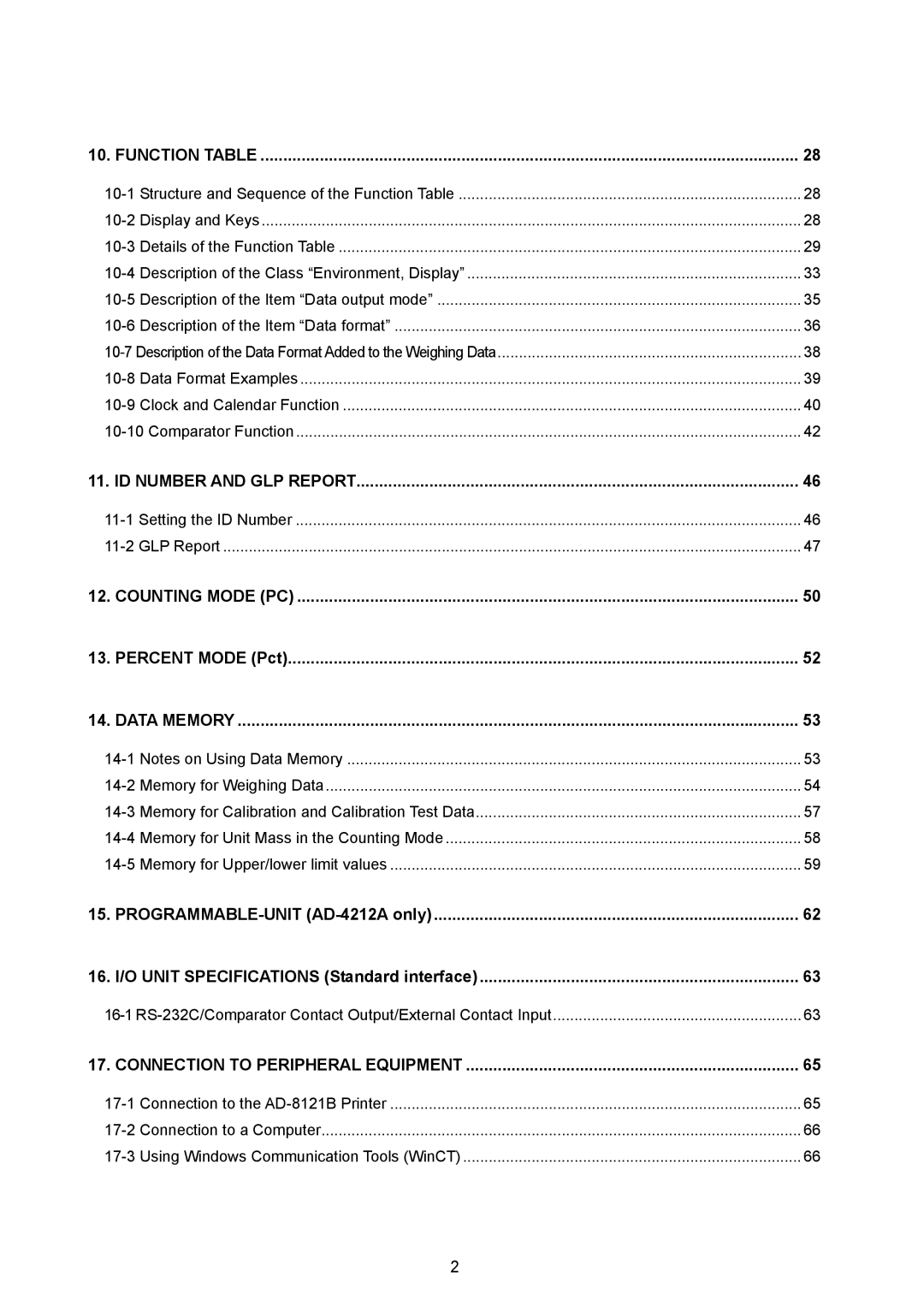 A&D AD-4212B-101/102/201/301, AD-4212A/B, AD-4212A-100/200/600/1000 instruction manual ID Number and GLP Report 