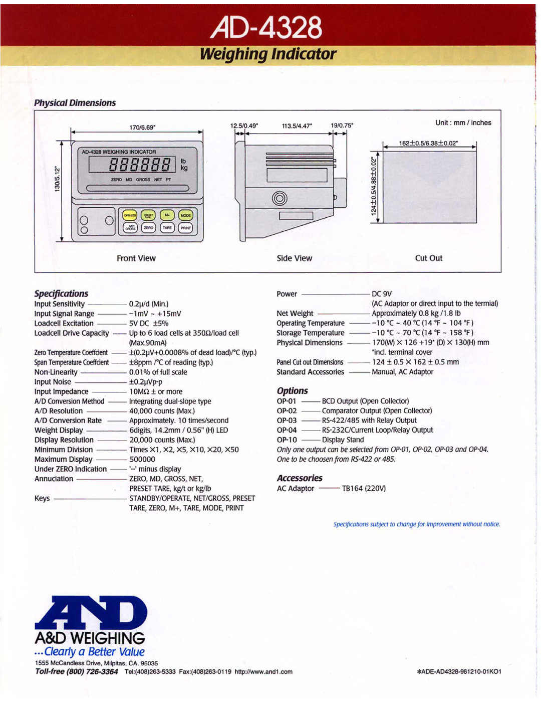 A&D AD-4328 manual 