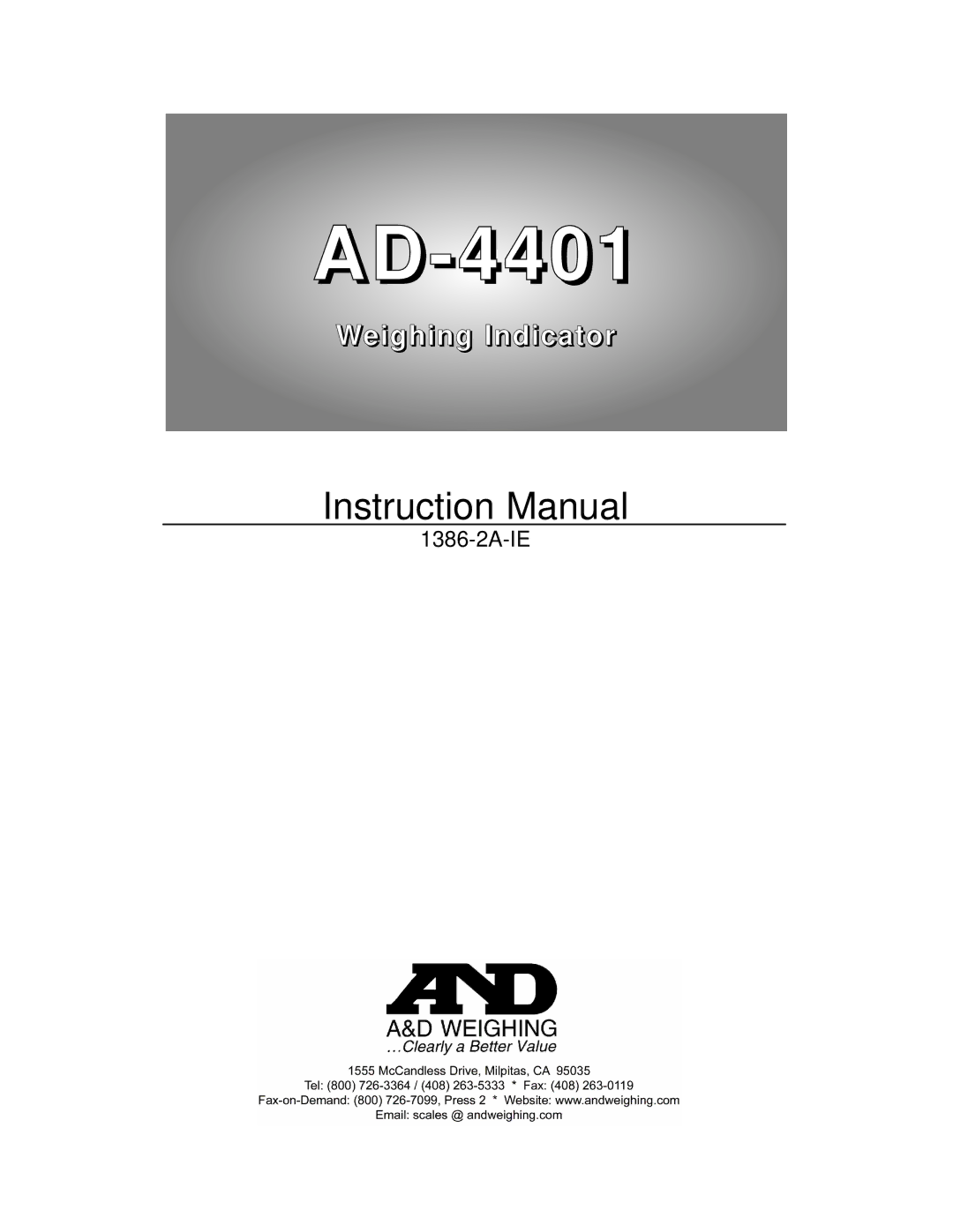 A&D AD-4401 instruction manual 