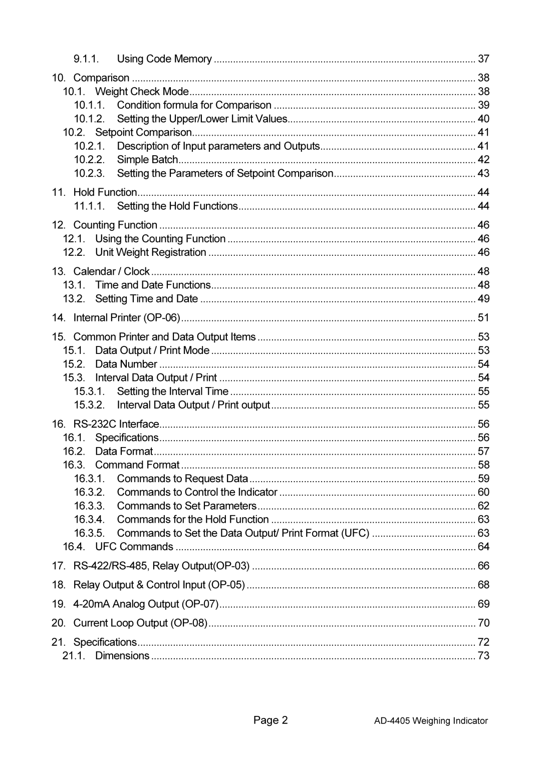 A&D AD-4405 manual Setting the Parameters of Setpoint Comparison 