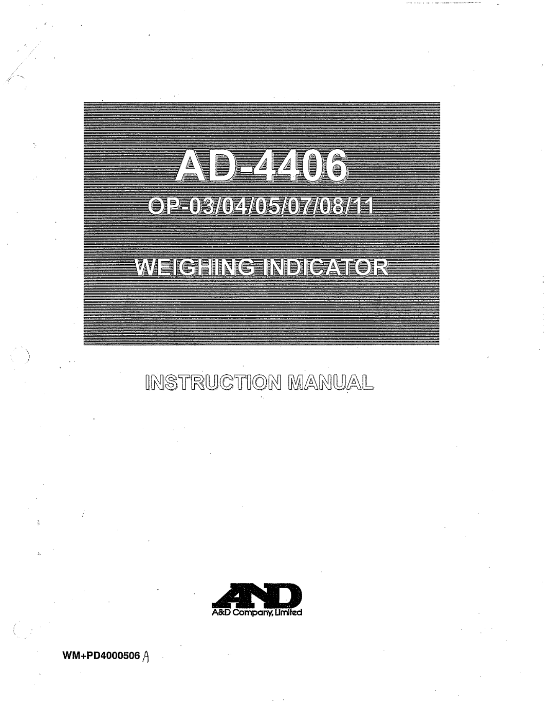 A&D AD-4406 manual 