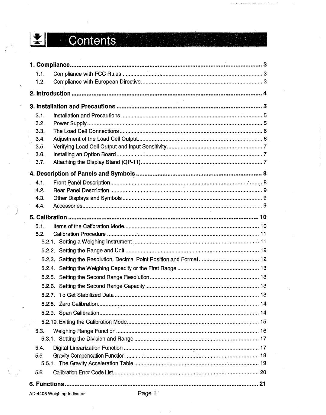 A&D AD-4406 manual 