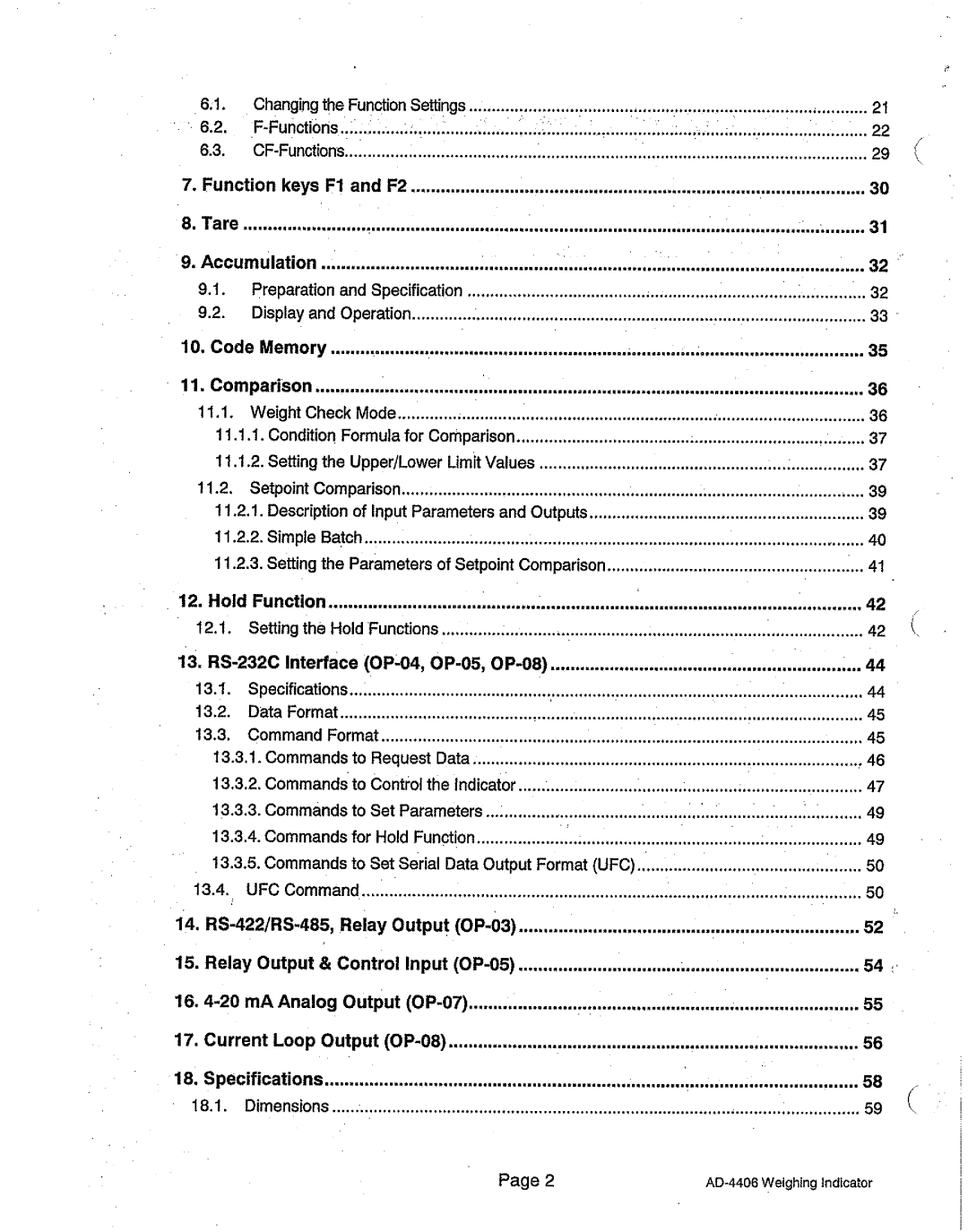 A&D AD-4406 manual 