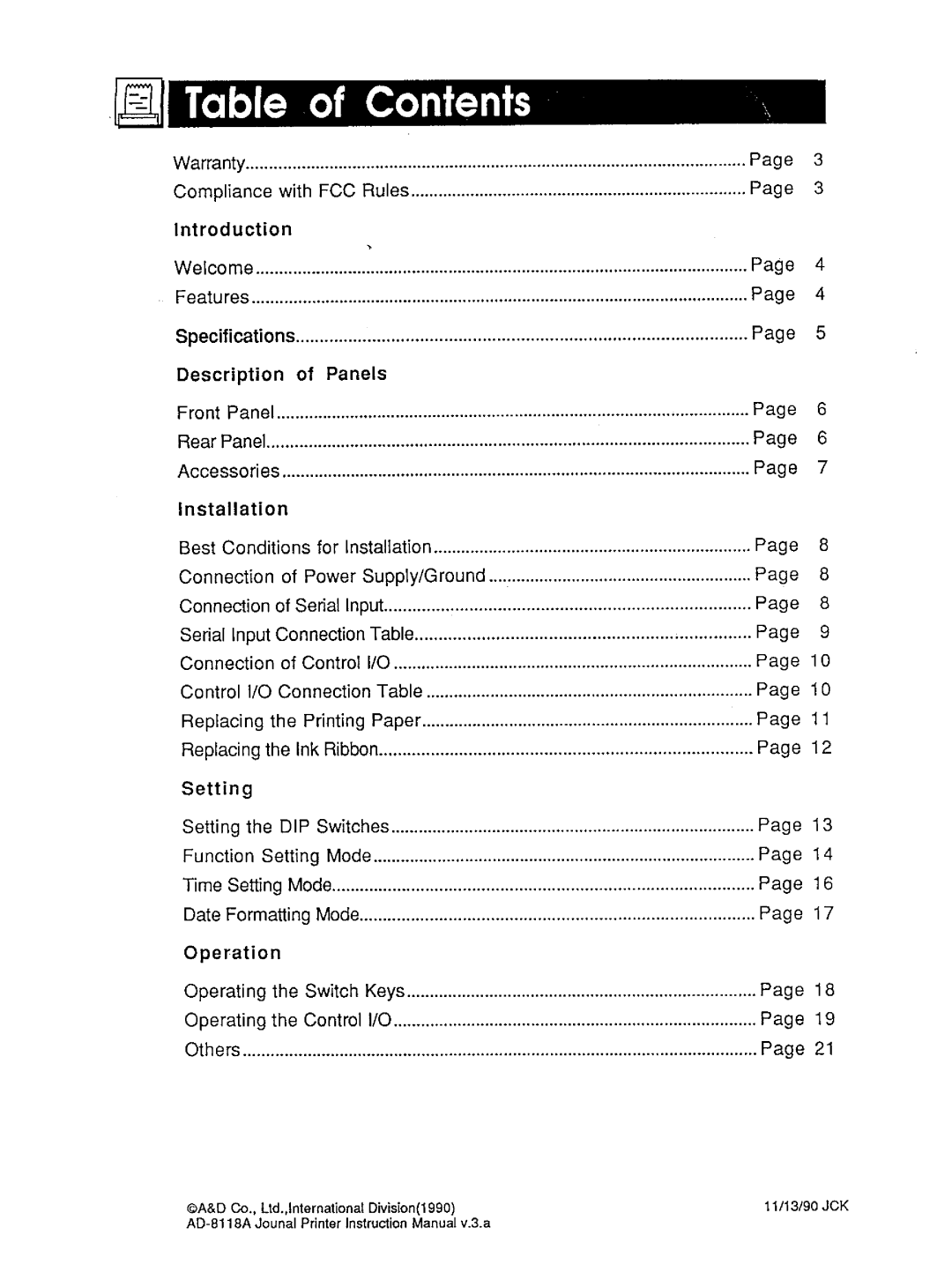 A&D AD-8118A manual 