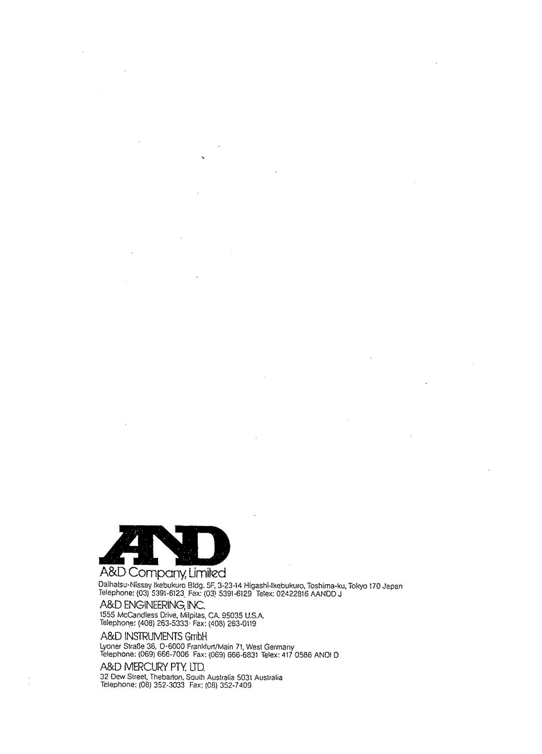 A&D AD-8118A manual 