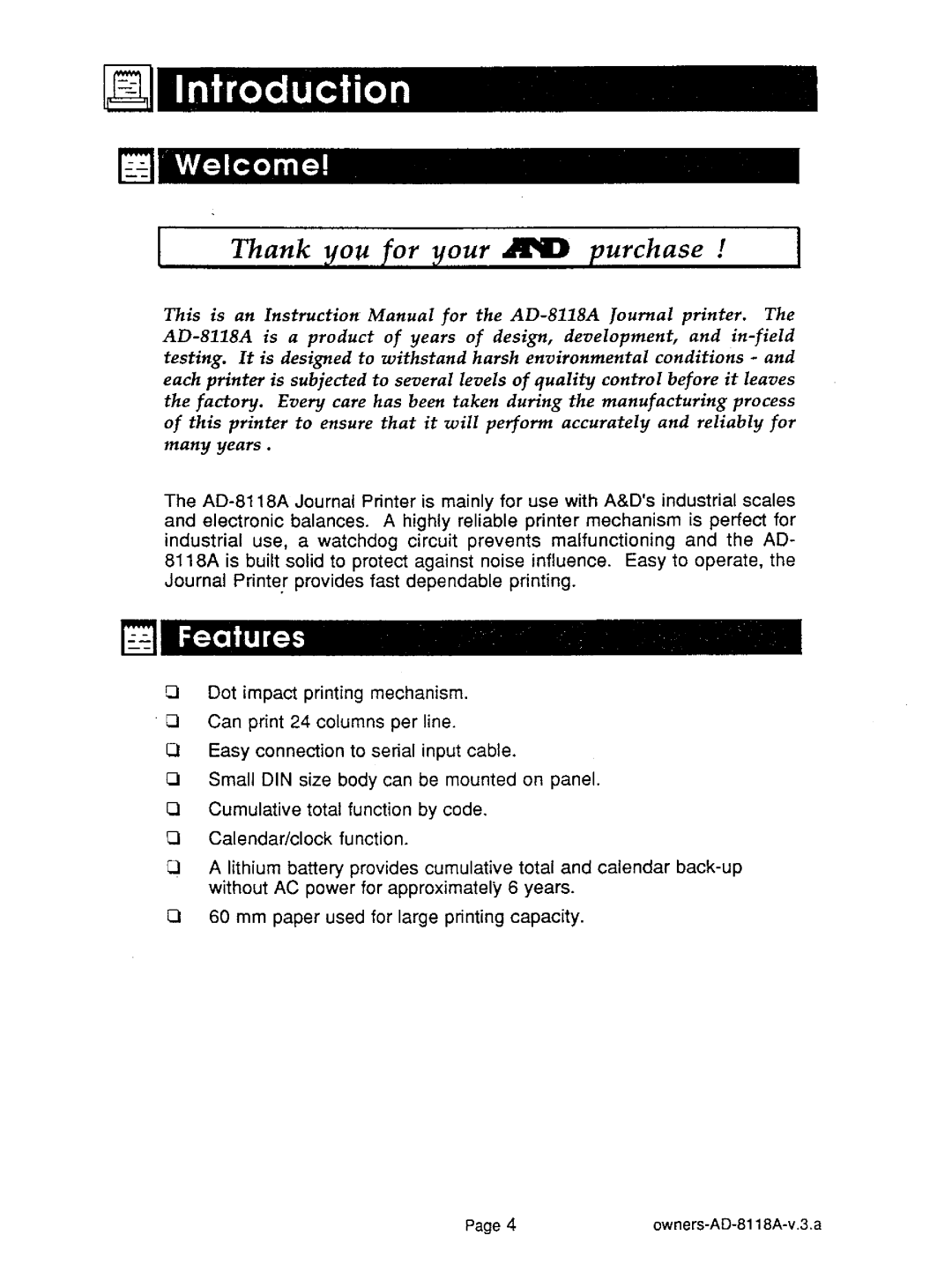 A&D AD-8118A manual 