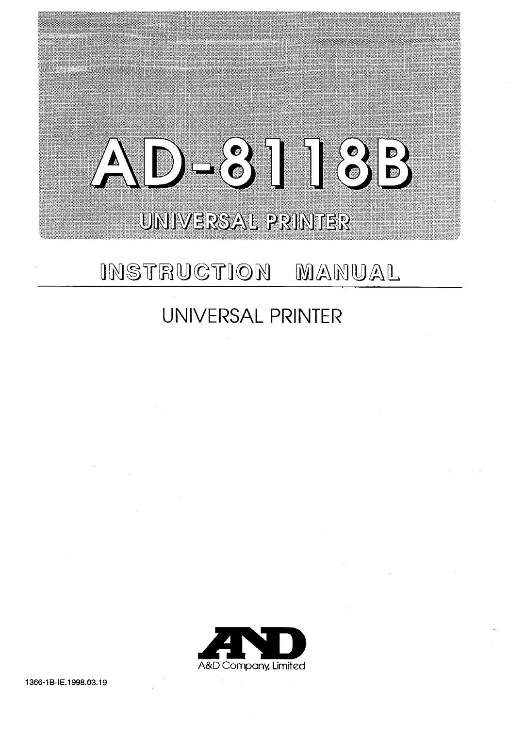 A&D AD-8118B manual 