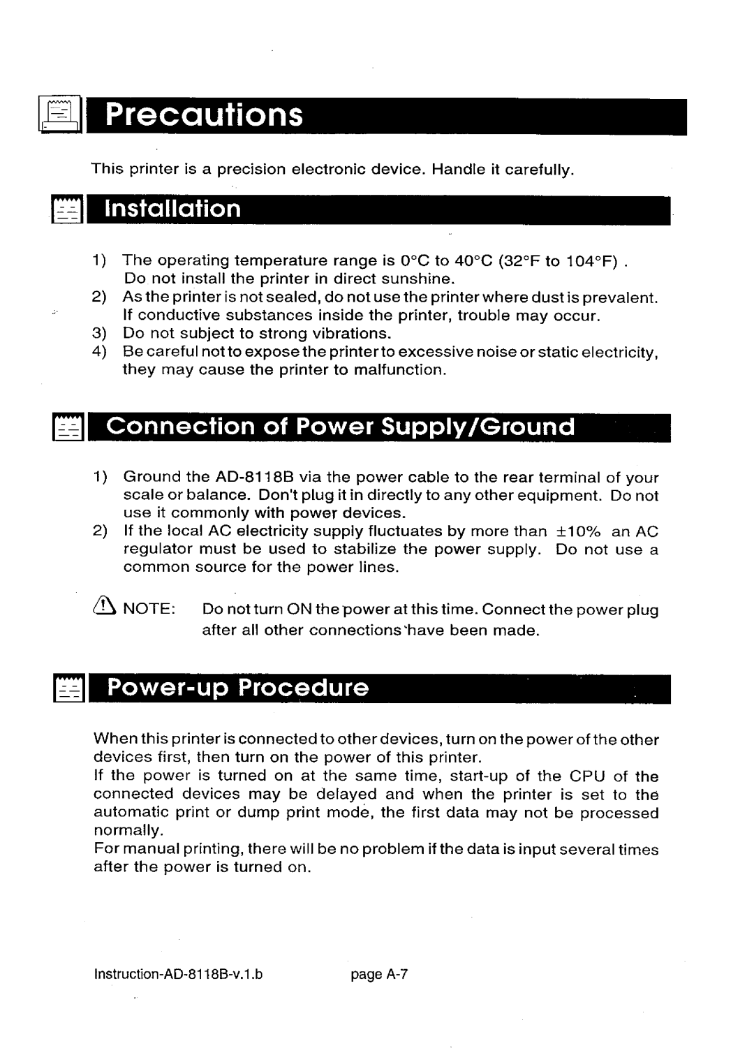 A&D AD-8118B manual 